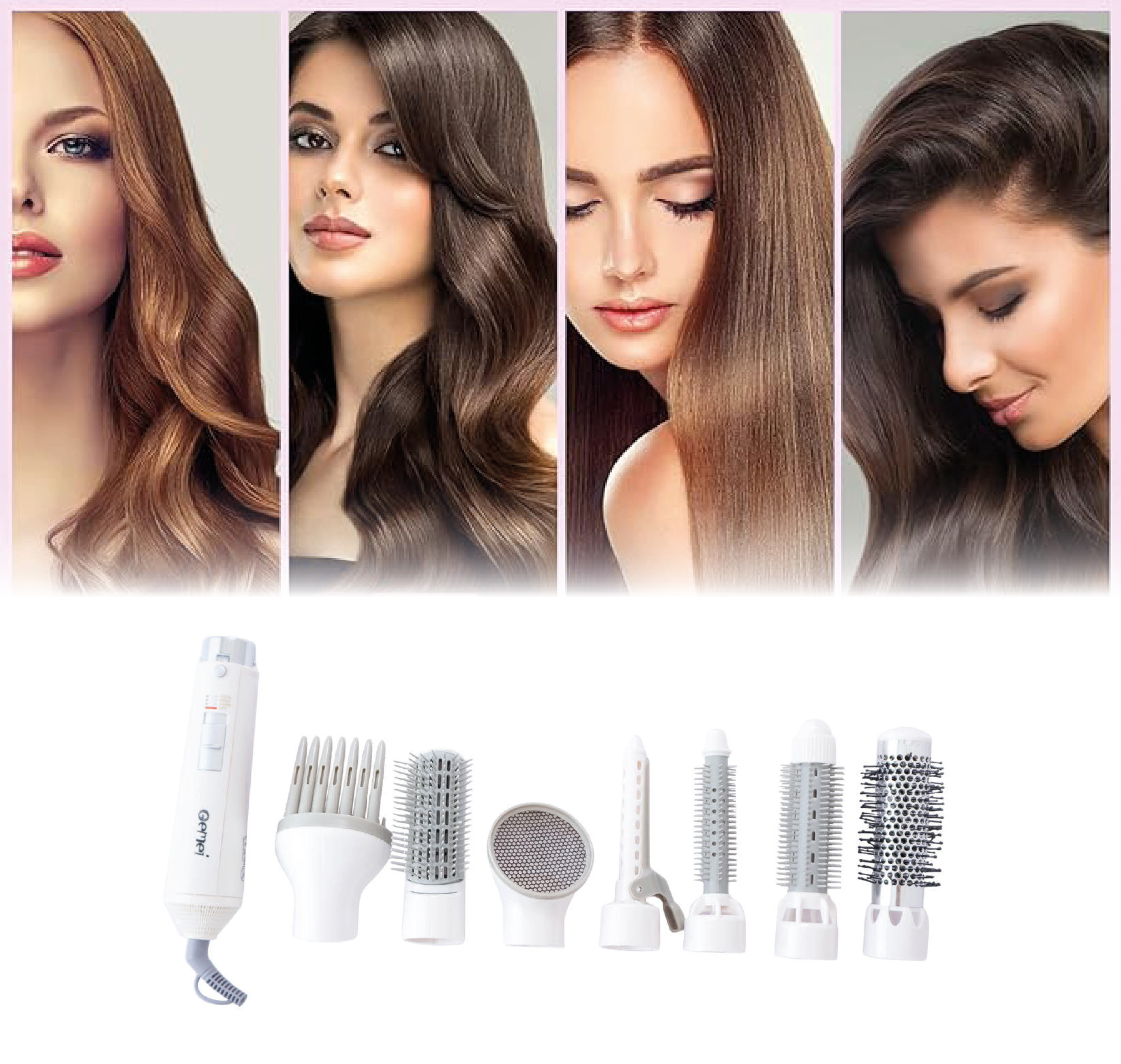 večnamenski kodralnik in sušilnik za lase 8 v 1